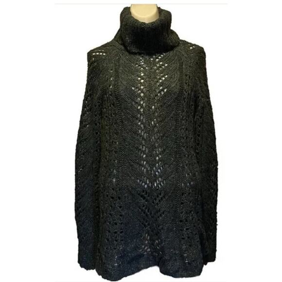 Sleeping on Snow Eldora turtleneck sweater womens M linen green open knit anthro - Picture 1 of 13